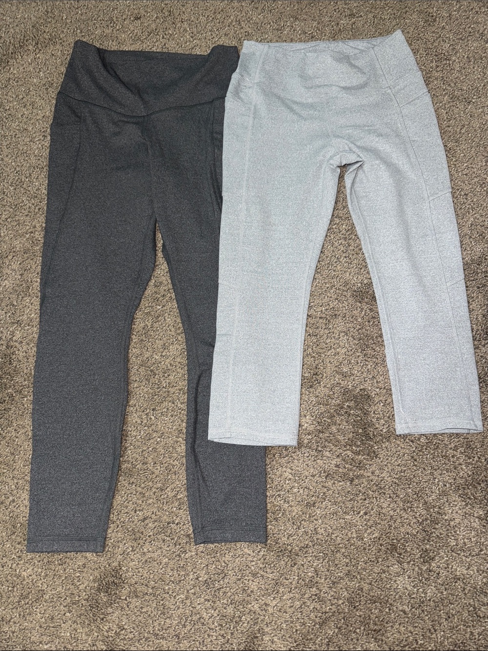2 pack Heather Gray and Charcoal Active Leggings